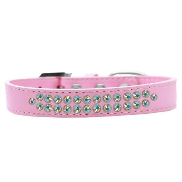 Unconditional Love Two Row AB Crystal Dog CollarLight Pink Size 12 UN847189